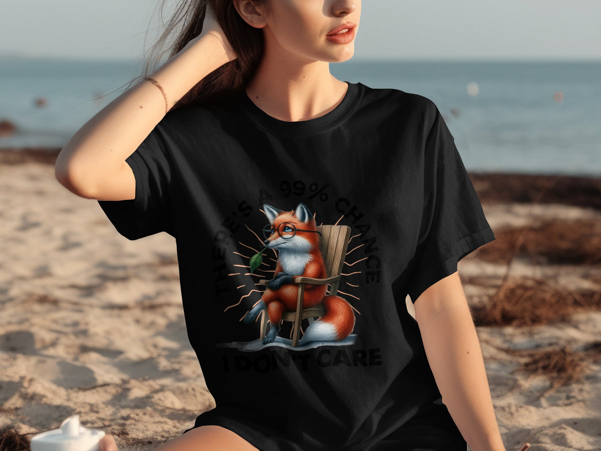 Funny Fox Illustration with Humorous Text T-shirt