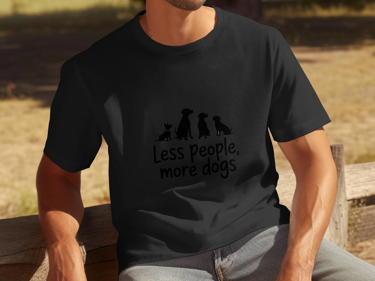Less People More Dogs Silhouette Graphic Tee