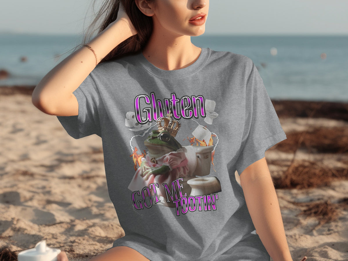 Gluten Got Me Tootin' Funny Graphic Tee Product