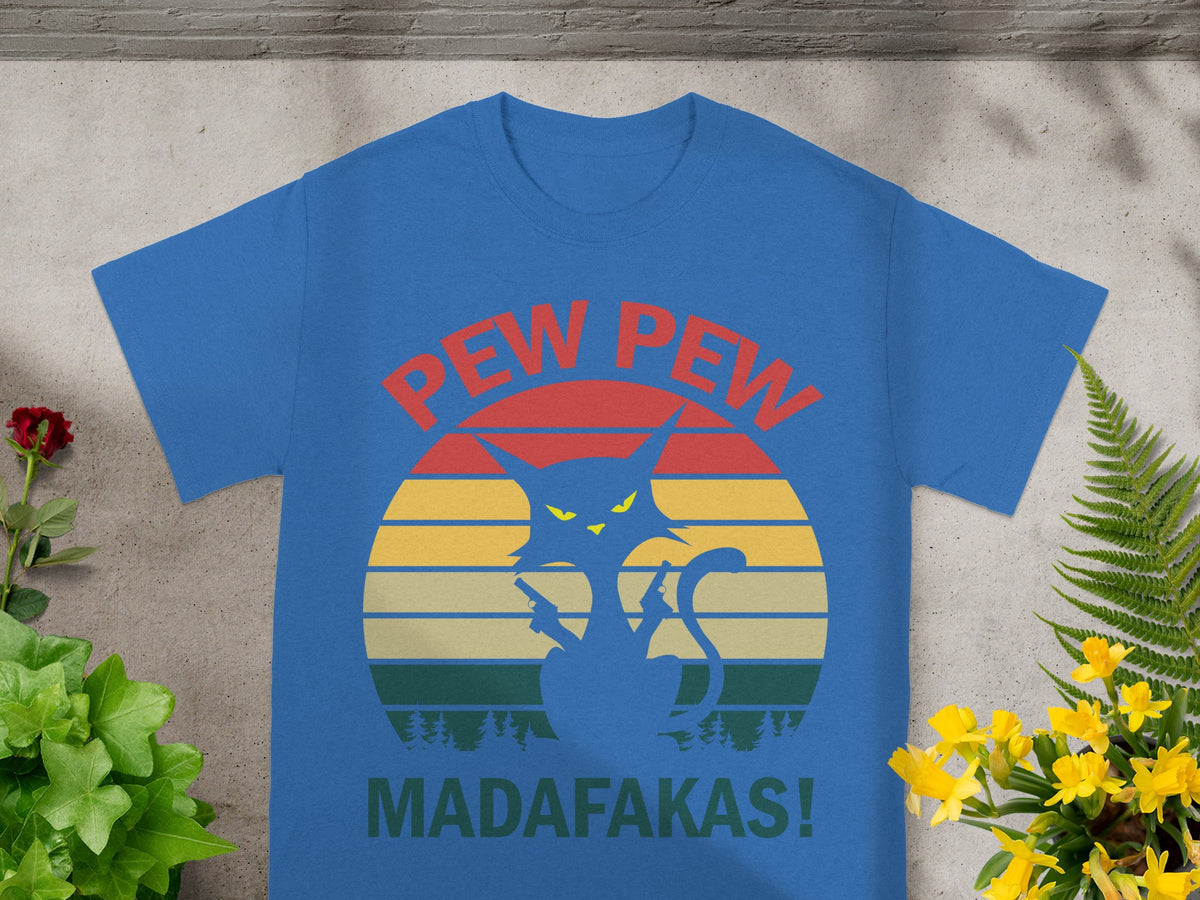 Pew Pew Madafakas Cat Graphic T-Shirt