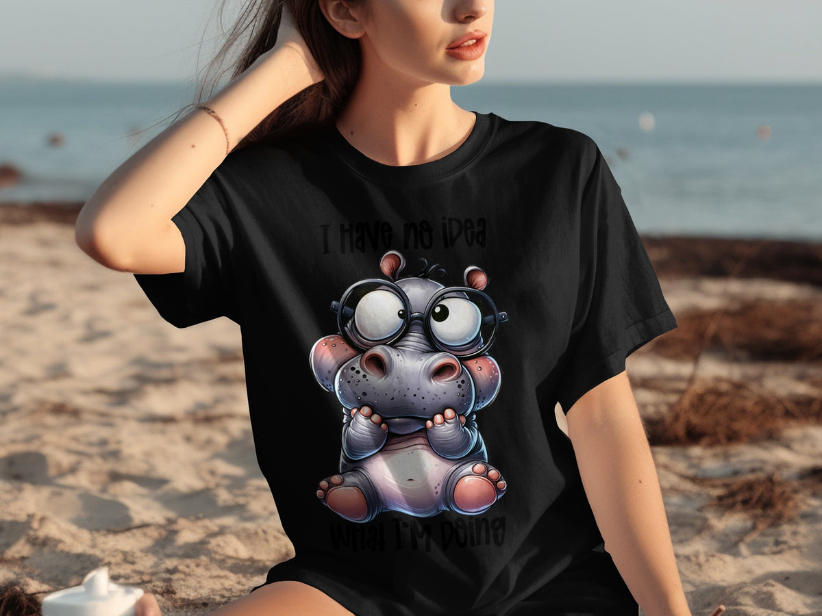 I Have No Idea What I'm Doing Funny Hippo T-Shirt