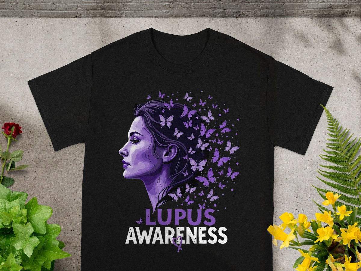 Lupus Awareness Butterfly Design Graphic Tee