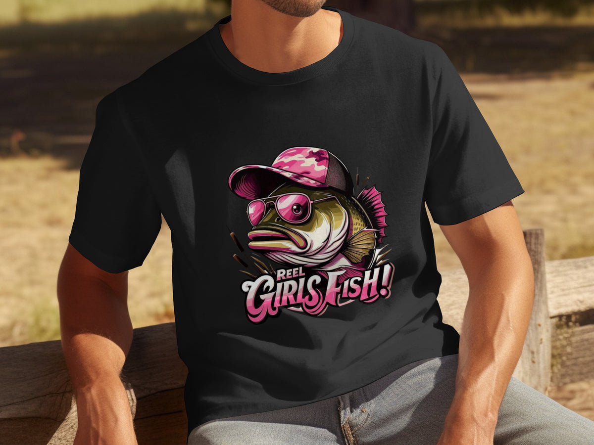 Reel Girls Fish Cool Graphic Fishing Theme T-Shirt