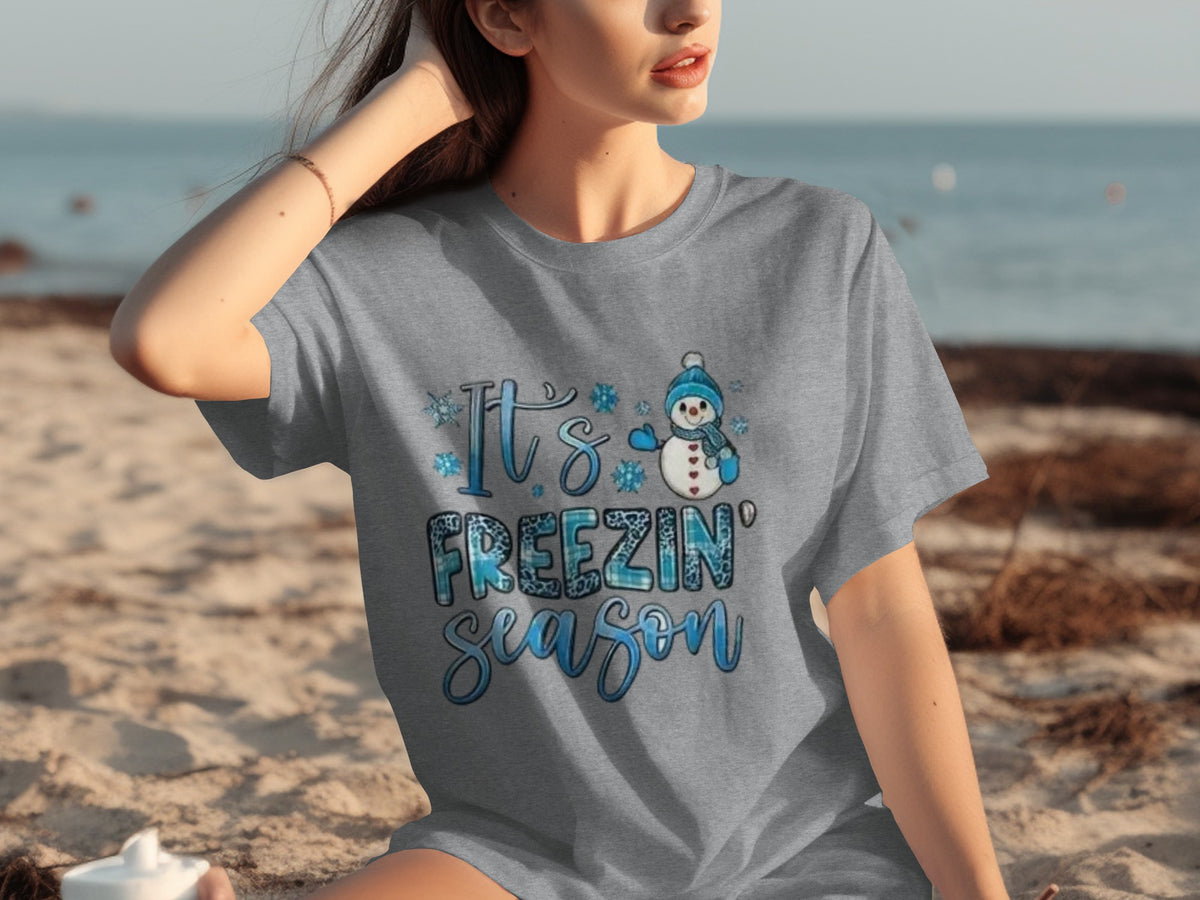 It's Freezin' Season Snowman Design T-Shirt