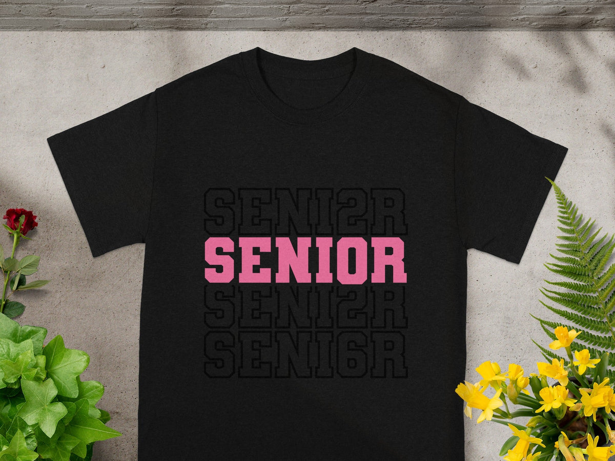 SENIOR Pink and Black Graphic Tee for Graduates