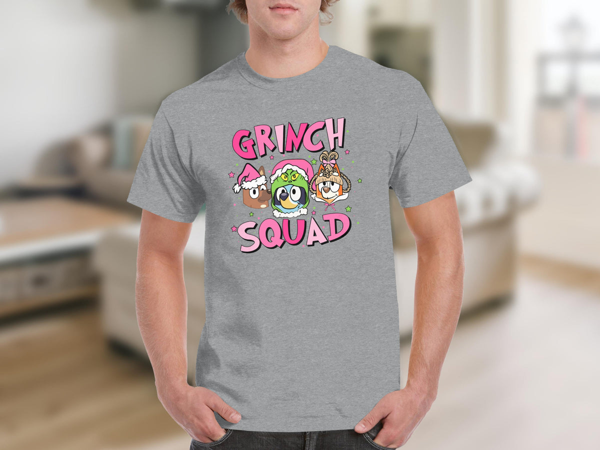 Grinch Squad Holiday Graphic Tee Ideal for Festive Season
