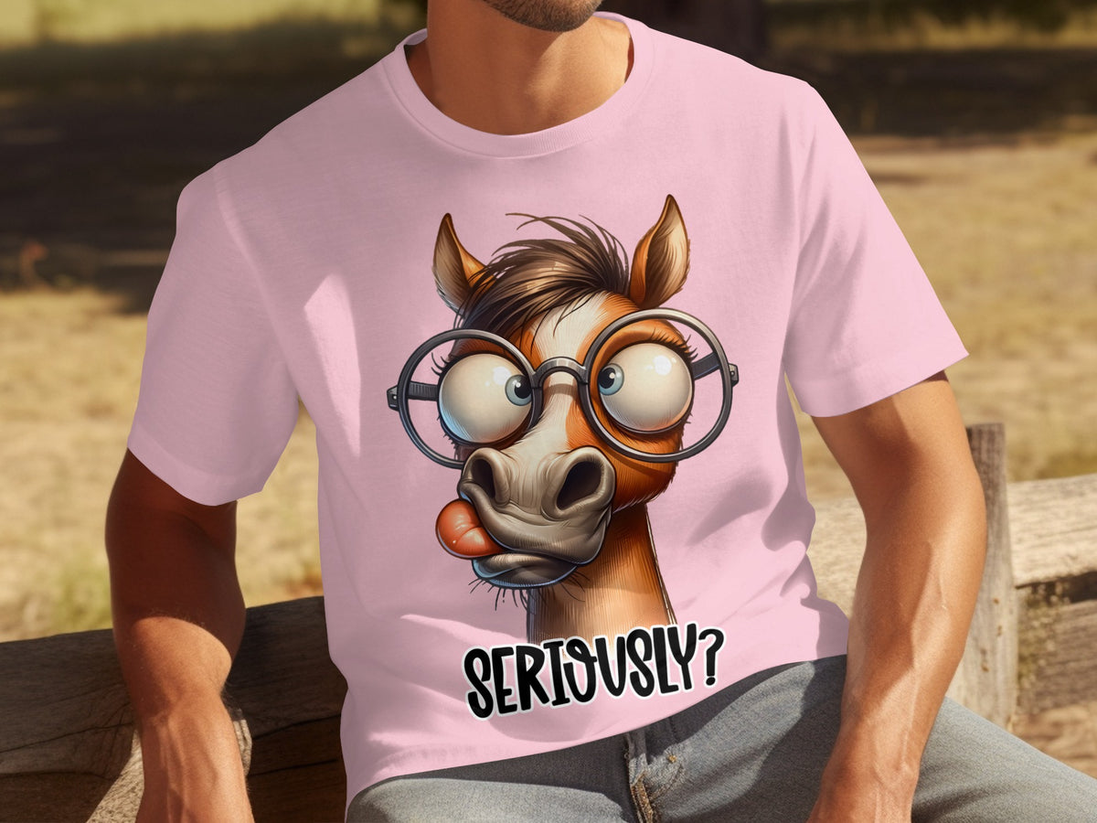 Seriously? Funny Cow With Glasses Printed Shirt