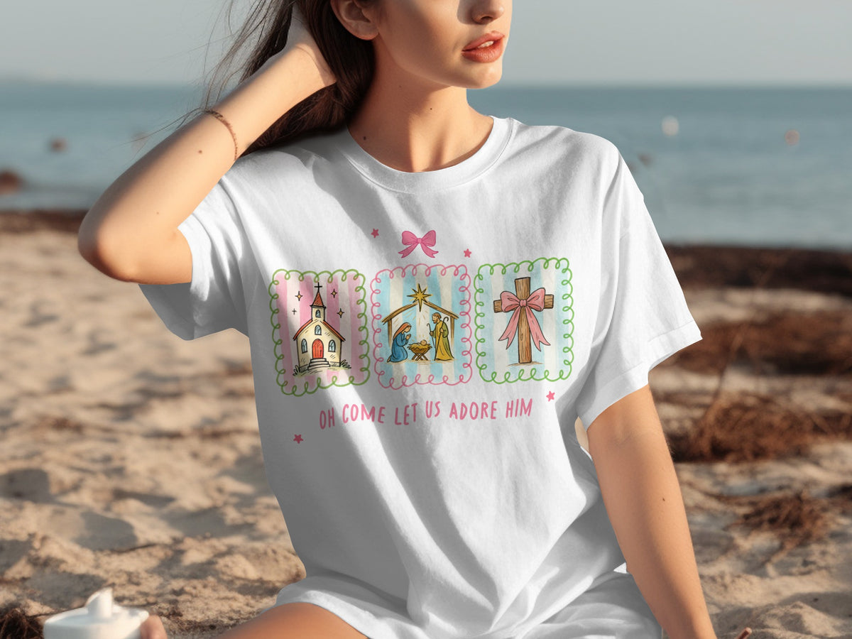 Oh Come Let Us Adore Him Christmas Shirt