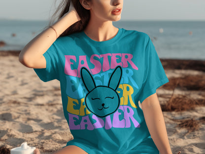Colorful Easter Bunny Graphic Tee for Festive Vibes
