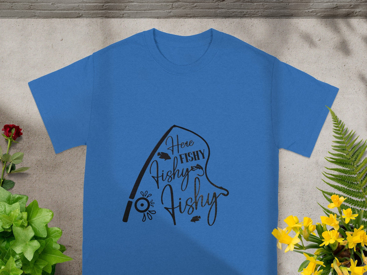 Here Fishy Fishy Fishy Fishing Graphic Shirt Product