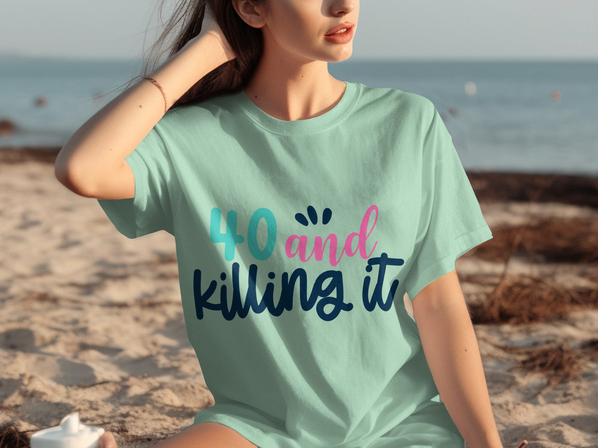40 and Killing It Graphic Tee for Celebrations