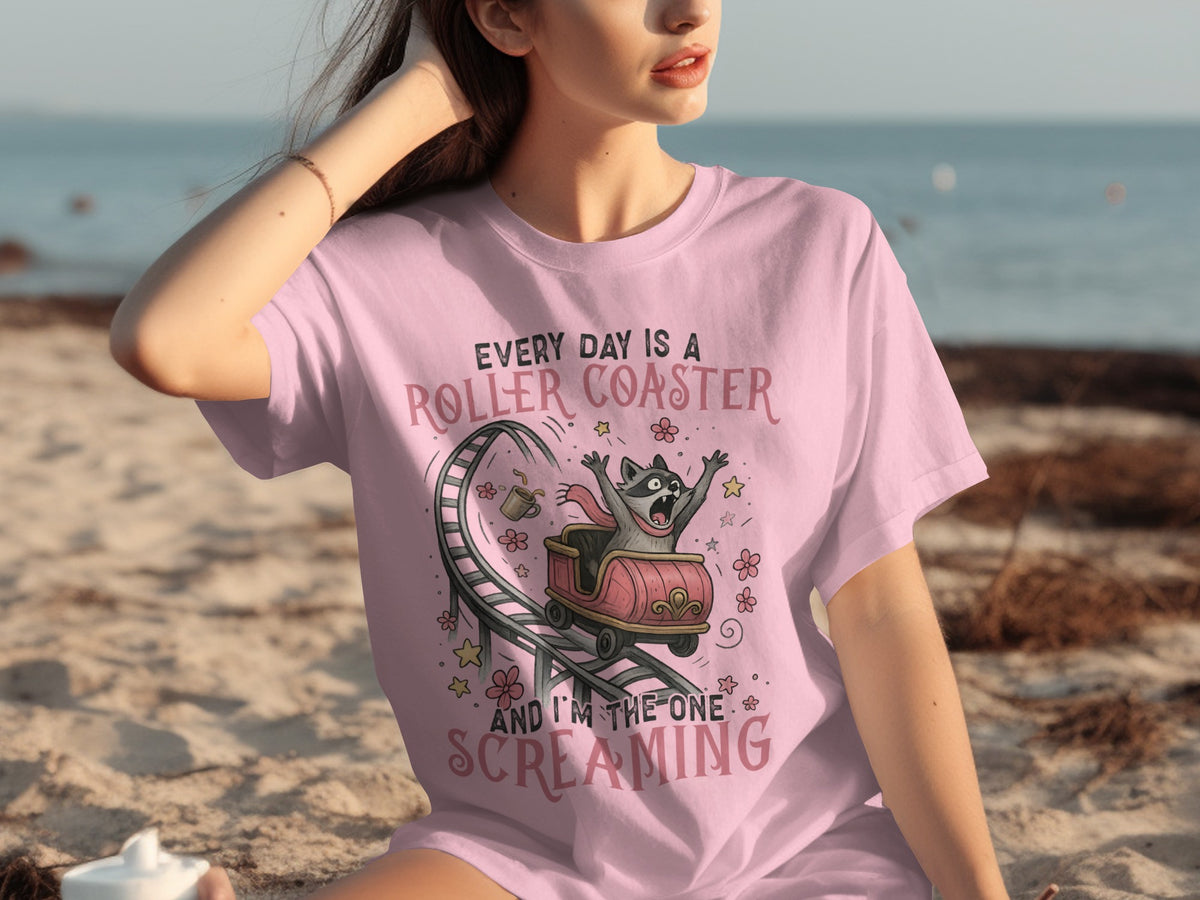 Every Day Is A Roller Coaster Screaming T-Shirt