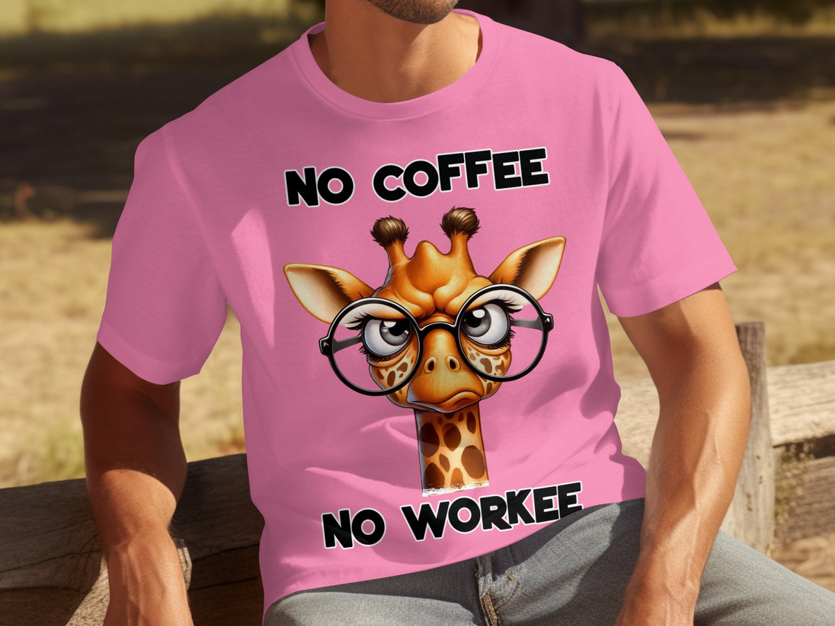 No Coffee No Workee Giraffe T-shirt