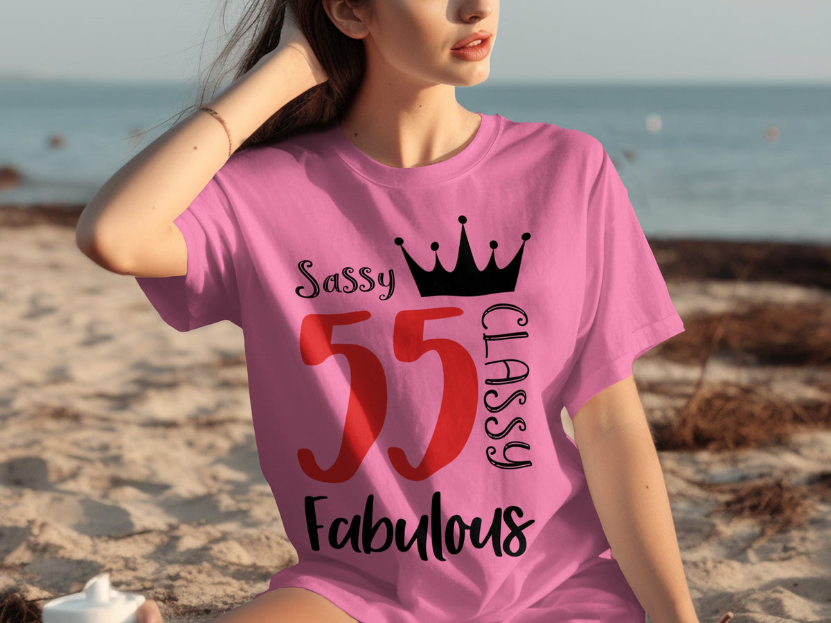Sassy Classy Fabulous 55 Crown Graphic T-shirt