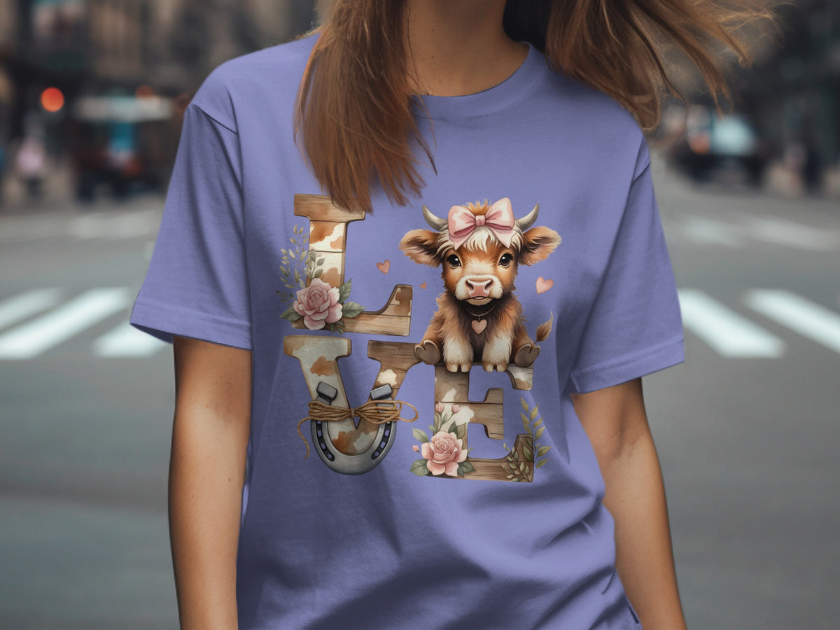 Cute Cow Love Graphic Shirt Adorable Outfit
