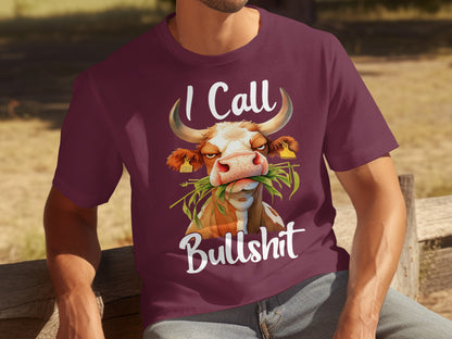 I Call Bullshit Graphic Tee with Funny Cow Design