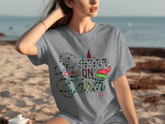 Peace On Earth Graphic Tee Temporary Summer Apparel