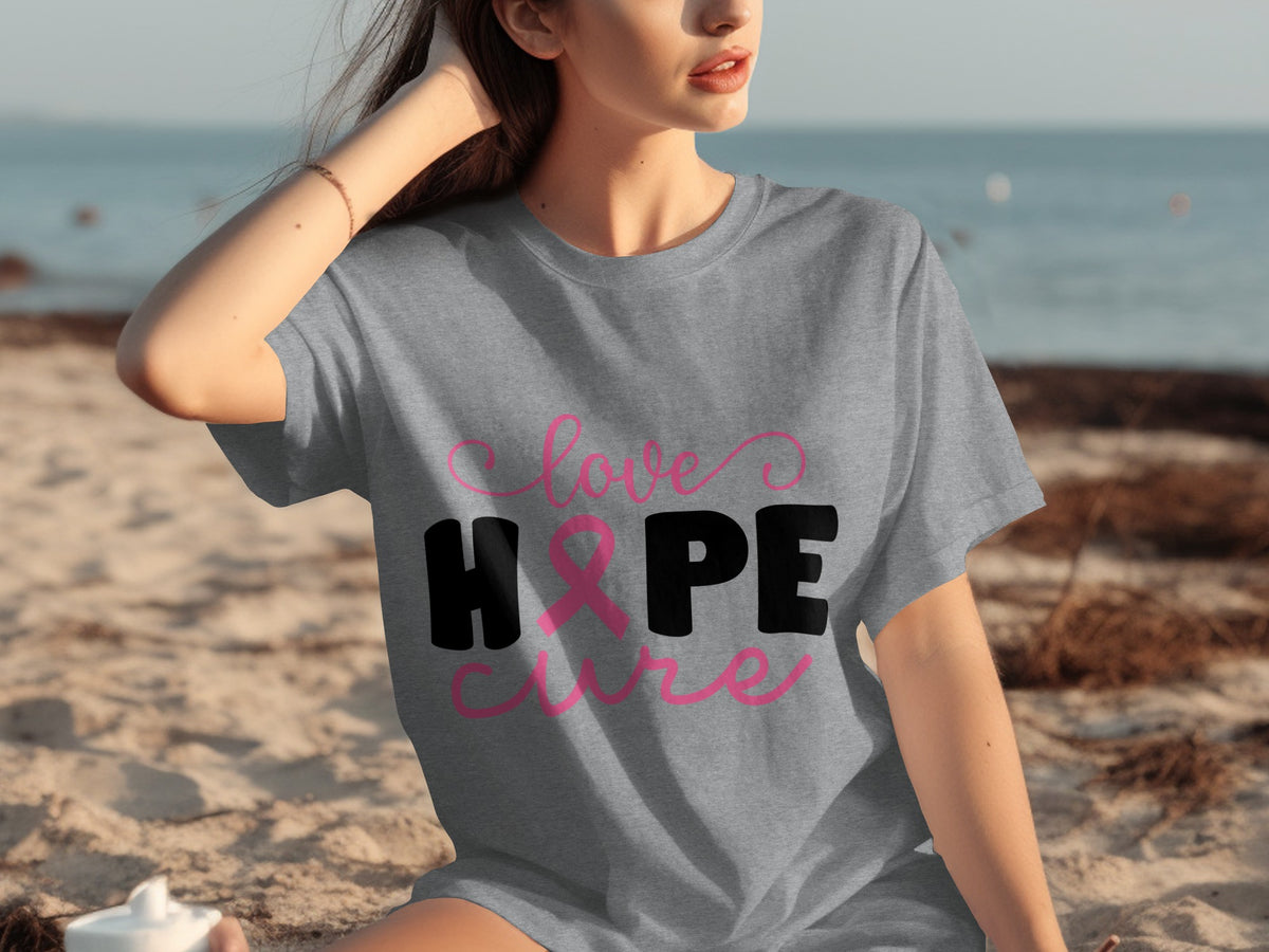 Love Hope Cure Breast Cancer Awareness T-Shirt