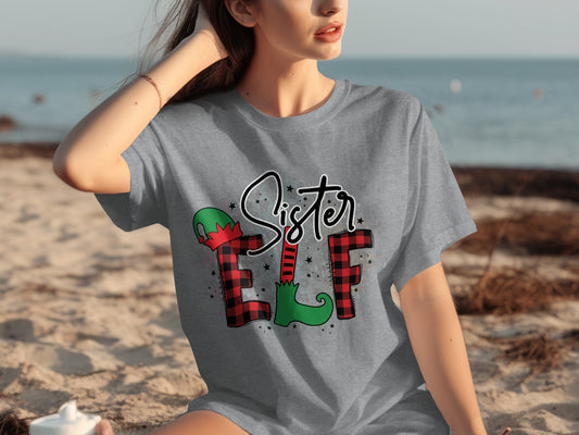 Sister Elf Christmas T-shirt Perfect for the Holidays