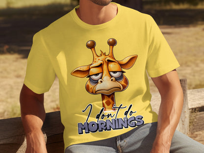 Funny Giraffe I Don't Do Mornings T-Shirt Product