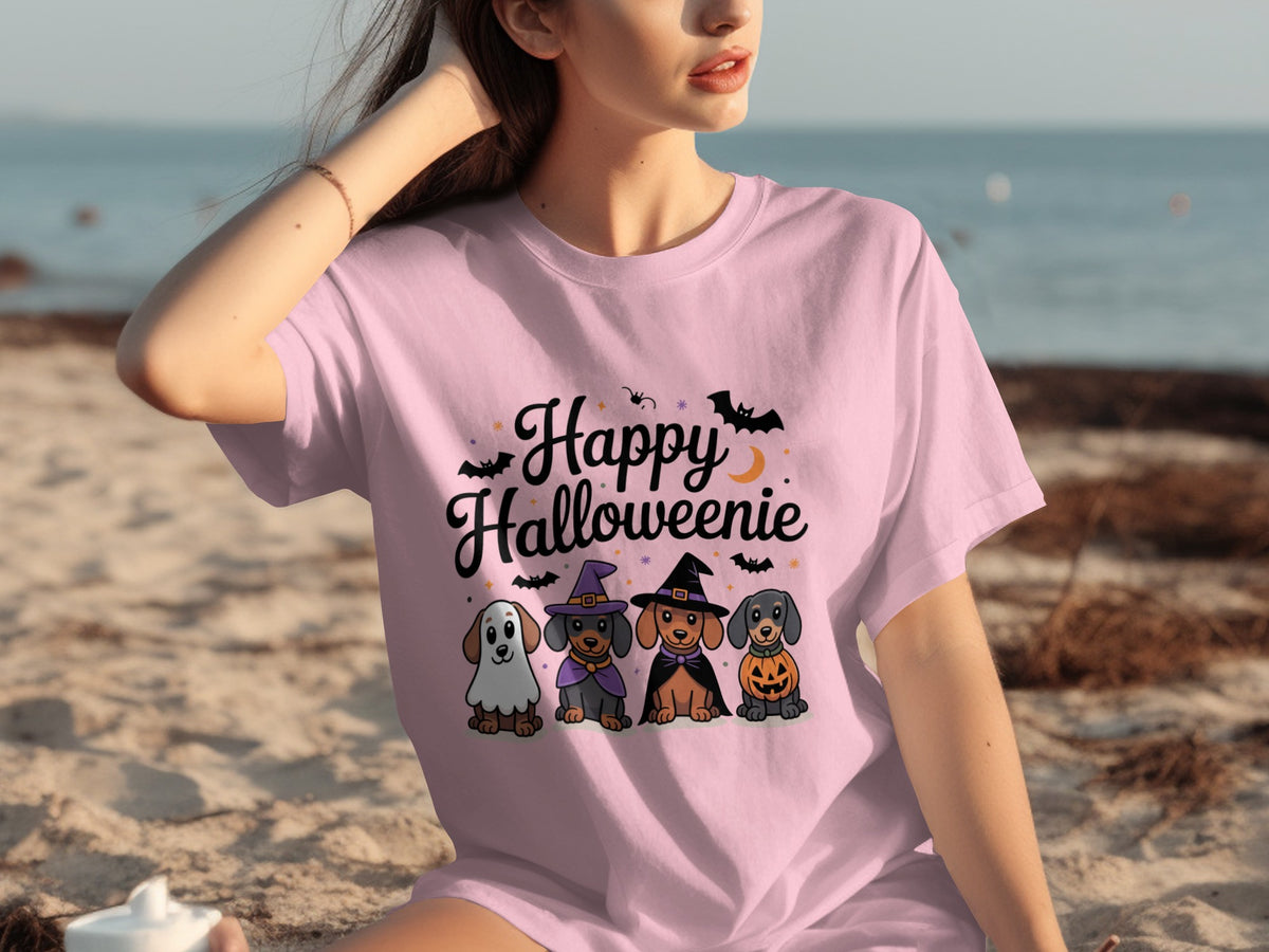 Happy Halloweenie Dachshund Dogs Halloween T-shirt