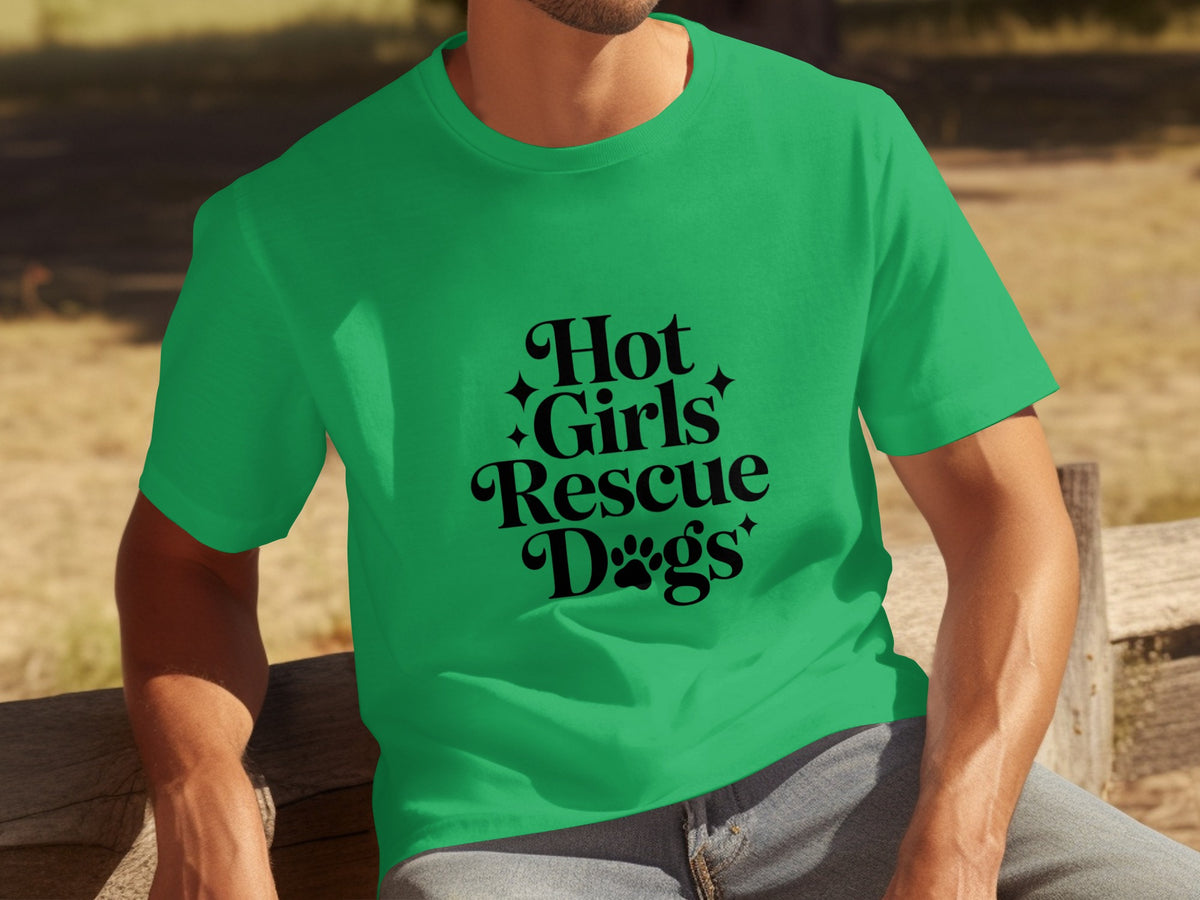 Hot Girls Rescue Dogs Graphic T-Shirt for Animal Lovers