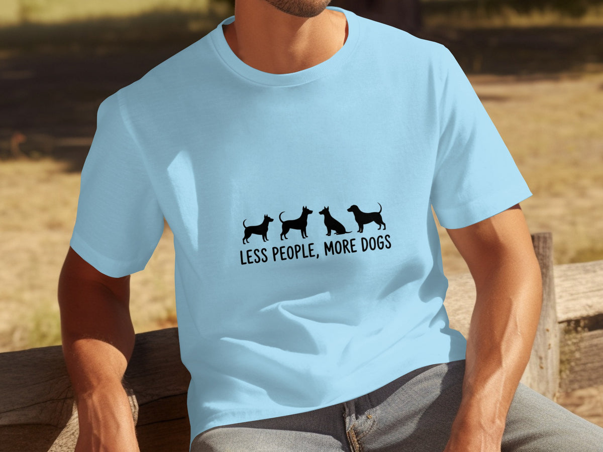 Less People More Dogs Graphic Tee for Dog Lovers