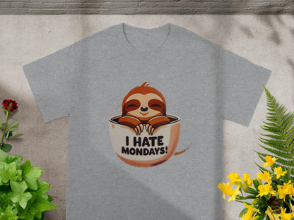 I Hate Mondays Sloth in a Cup Graphic T-shirt