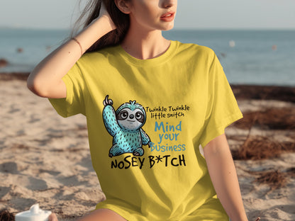 Mind Your Business Nosey B*tch Sloth T-shirt Product