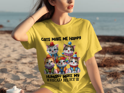 Cats Make Me Happy Humans Make My Head Hurt T-shirt