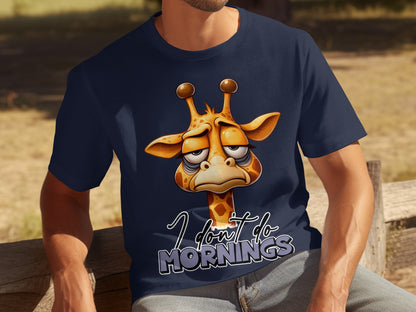 Funny Giraffe I Don't Do Mornings Shirt Product