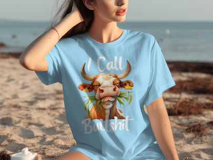 I Call Bullshit Funny Cow Graphic T-Shirt