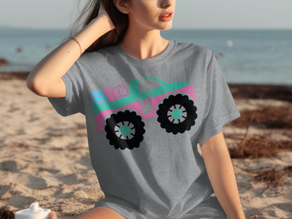 Colorful Monster Truck Graphic T-Shirt for Casual Wear