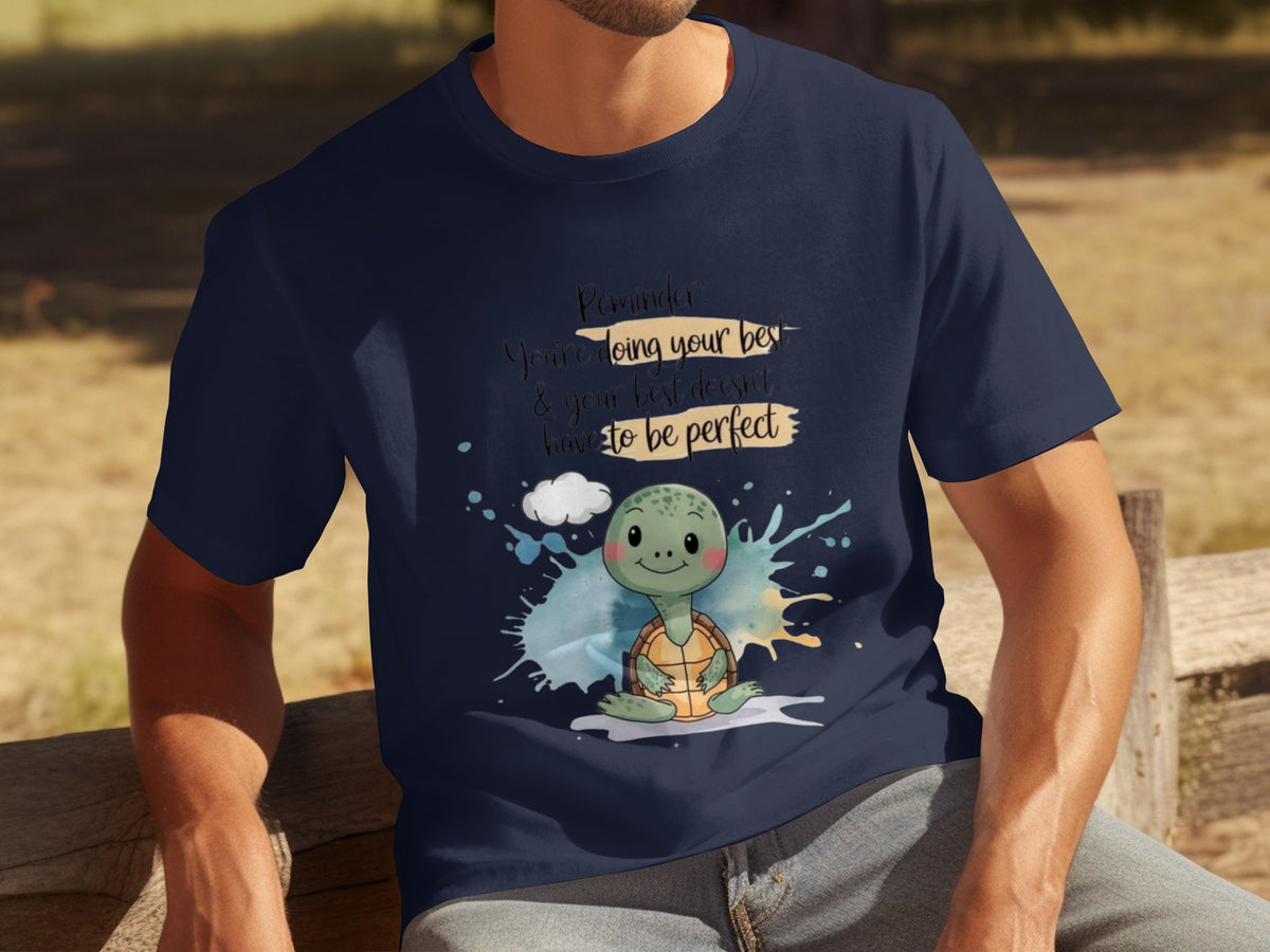 Turtle Graphic Shirt with Motivational Quote