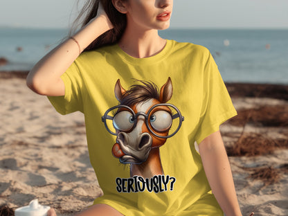 Funny Cartoon Animal With Glasses Seriously Shirt