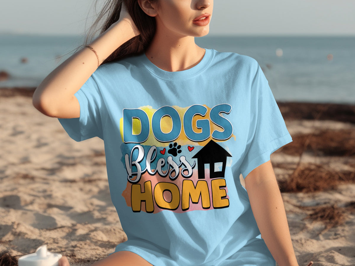Dogs Bless Home Graphic Tees for Casual Wear