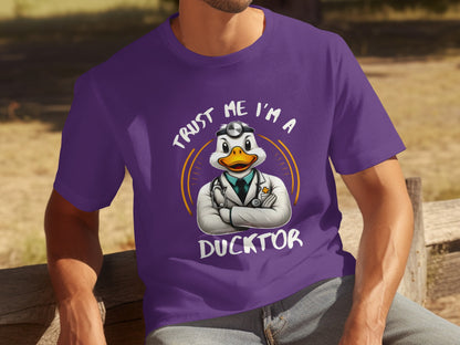 Trust Me I'm A Ducktor Purple Graphic Tee