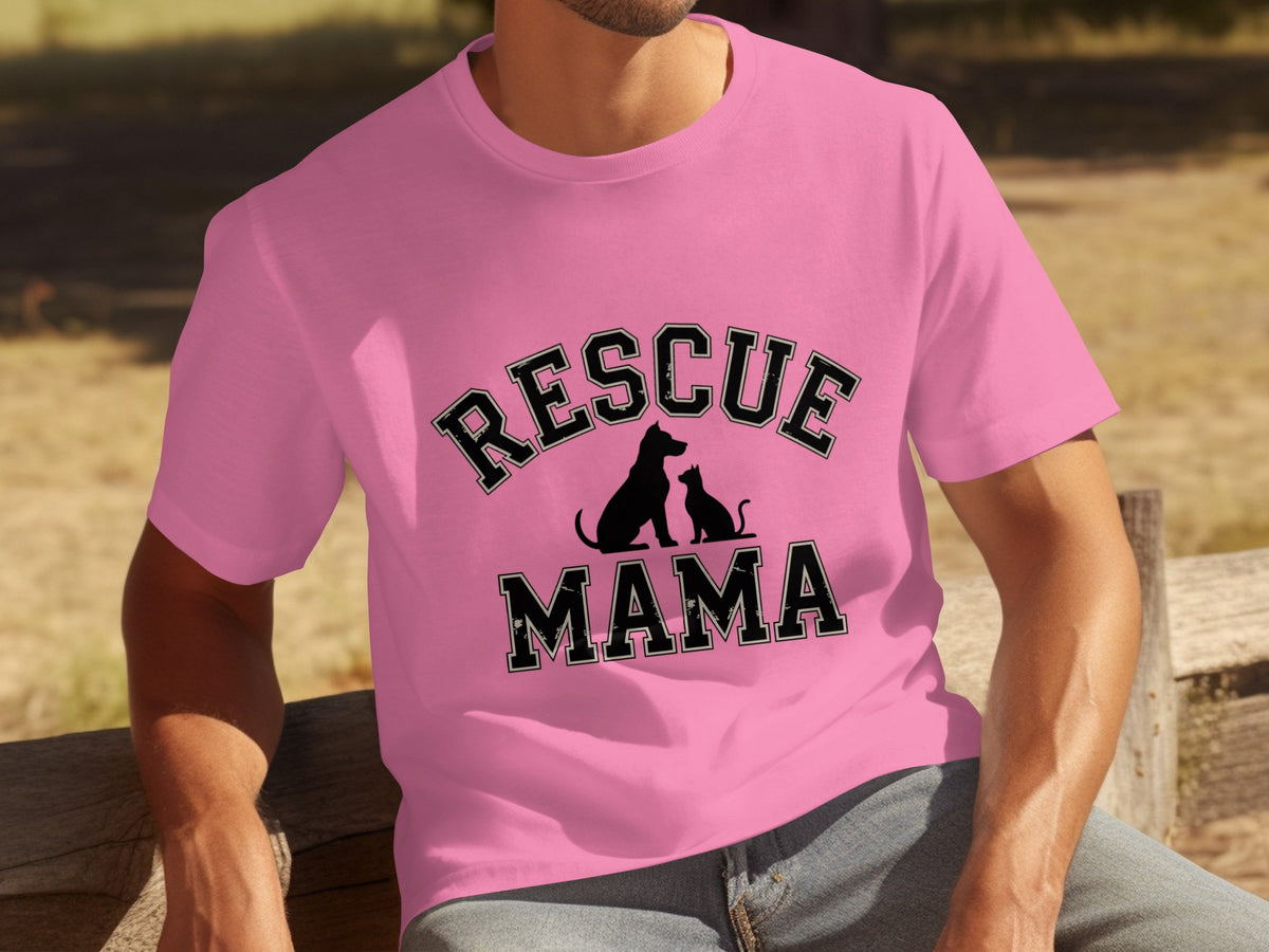 Rescue Mama Graphic on Pink Casual Shirt