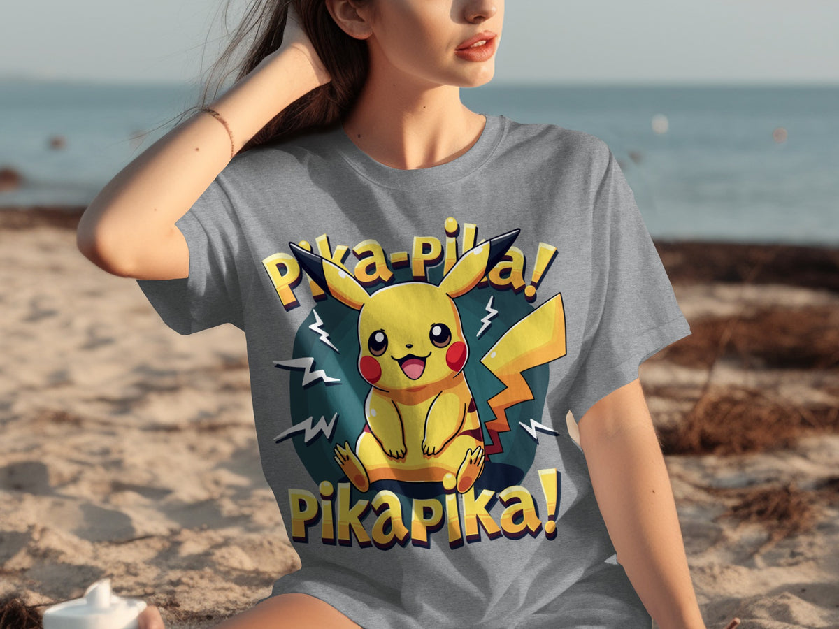 Pika-Pika Pikachu Graphic Design Character Tee