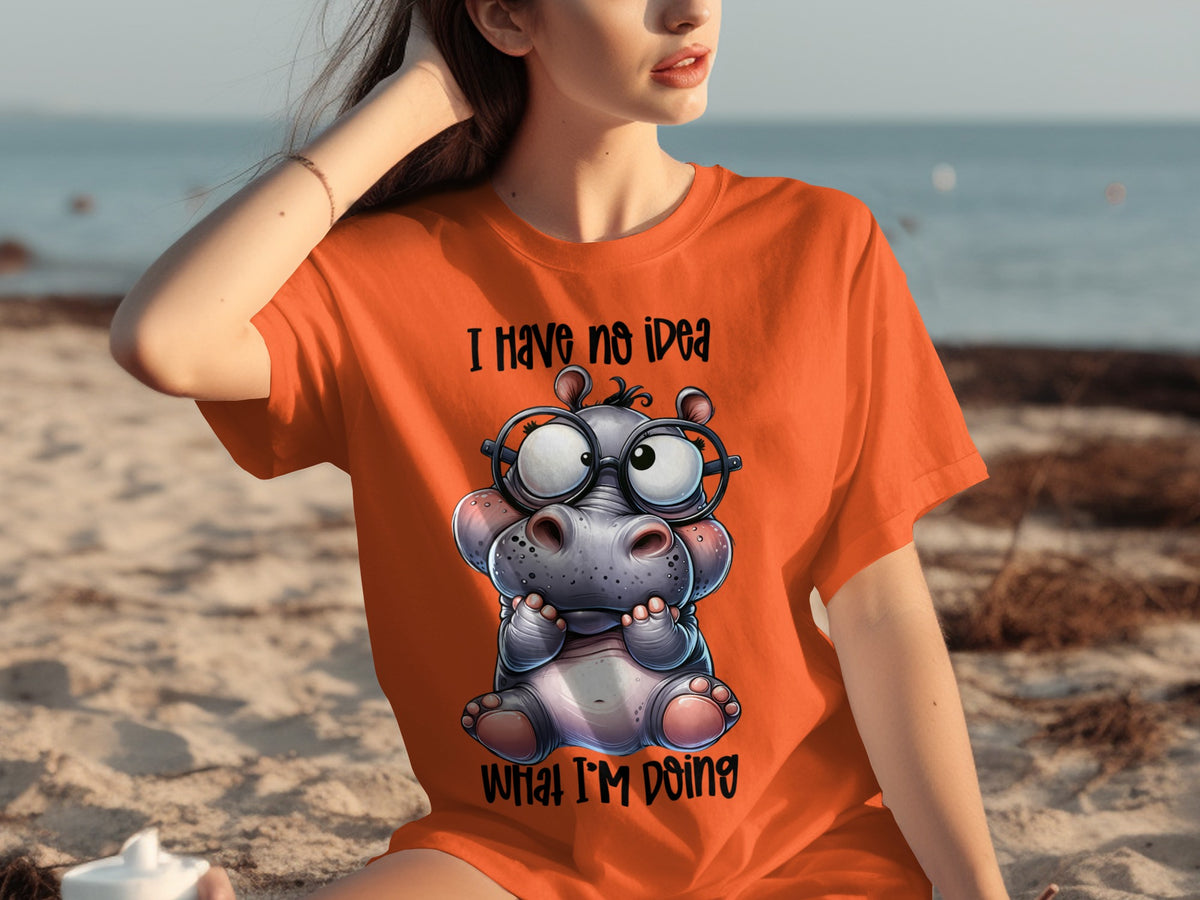 Cute Hippo With Glasses and Funny Quote Shirt