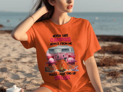 Never Take Camping Advice From Me Funny Shirt