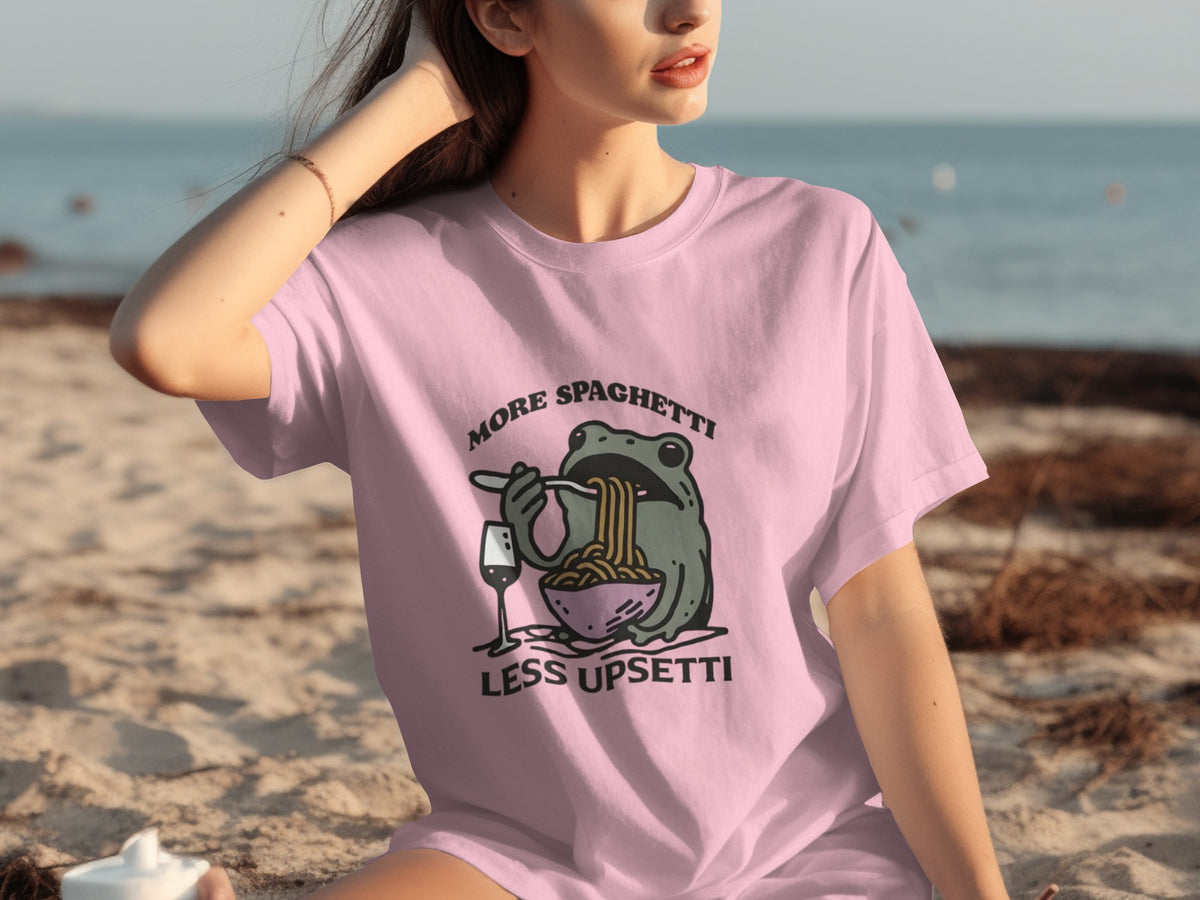 More Spaghetti Less Upsetti Fun Graphic T-Shirt