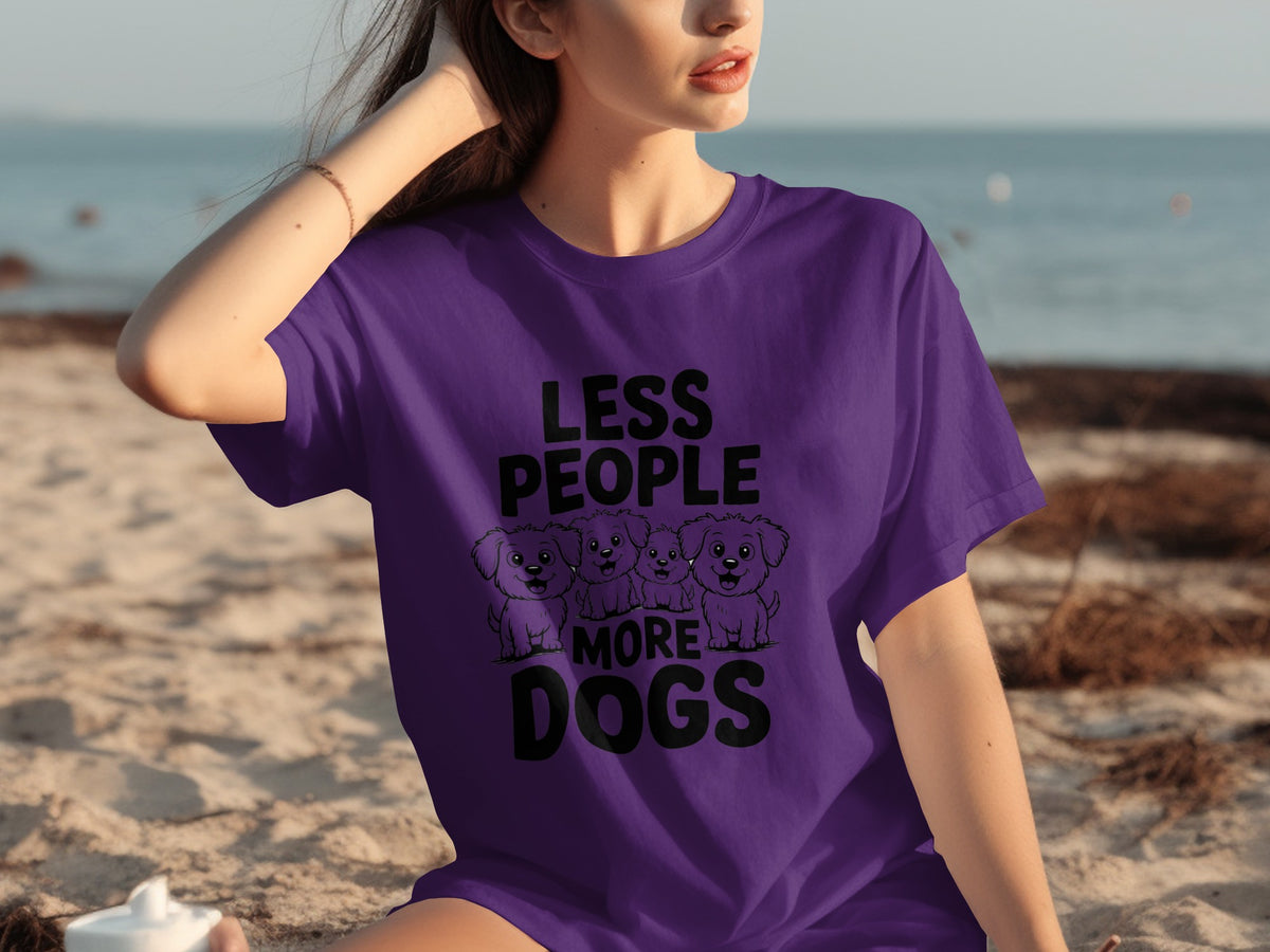 Less People More Dogs Purple Top for Dog Lovers