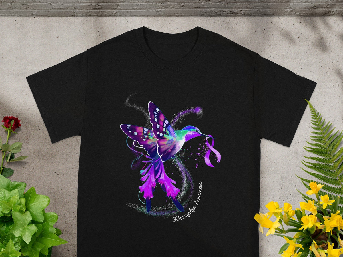 Beautiful Hummingbird Fibromyalgia Awareness Design Shirt