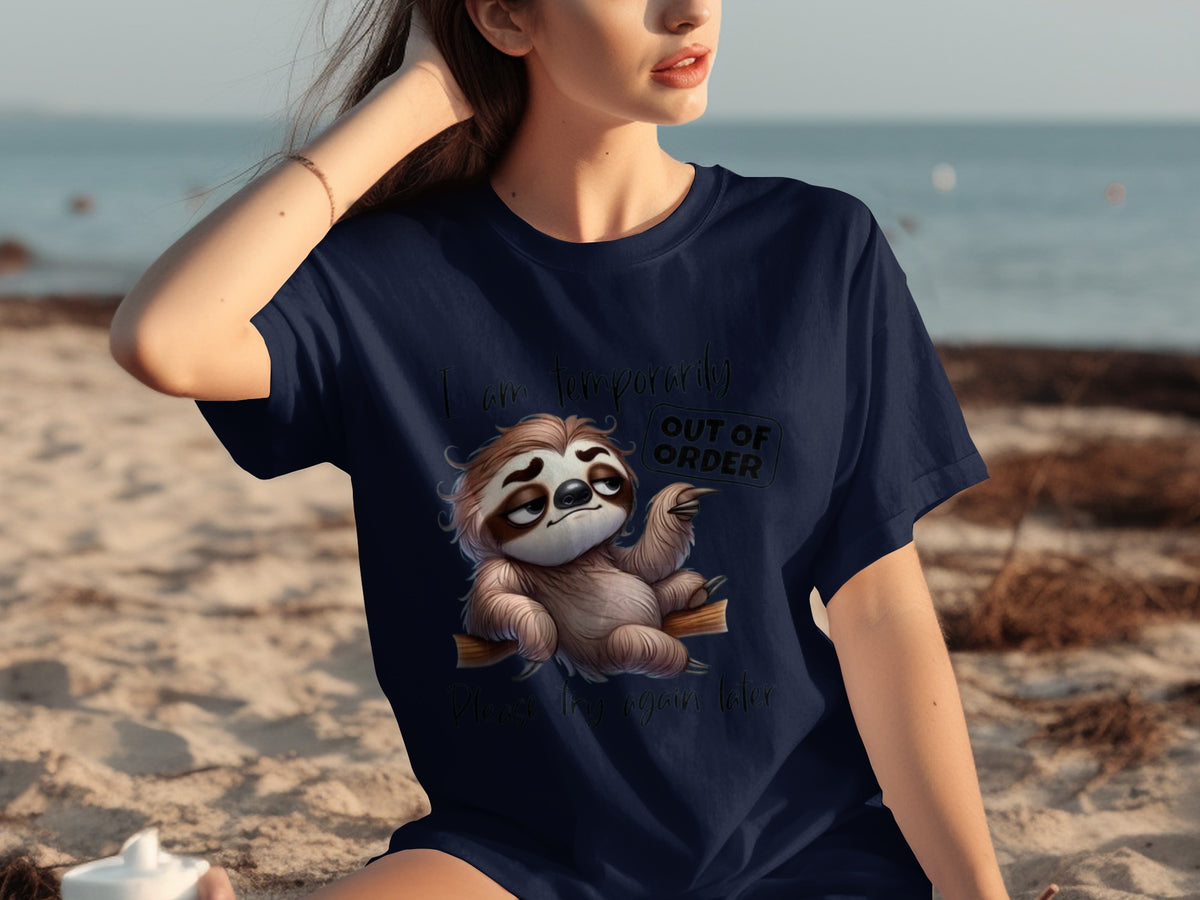 Temporary Out of Order Sloth Funny Graphic Shirt
