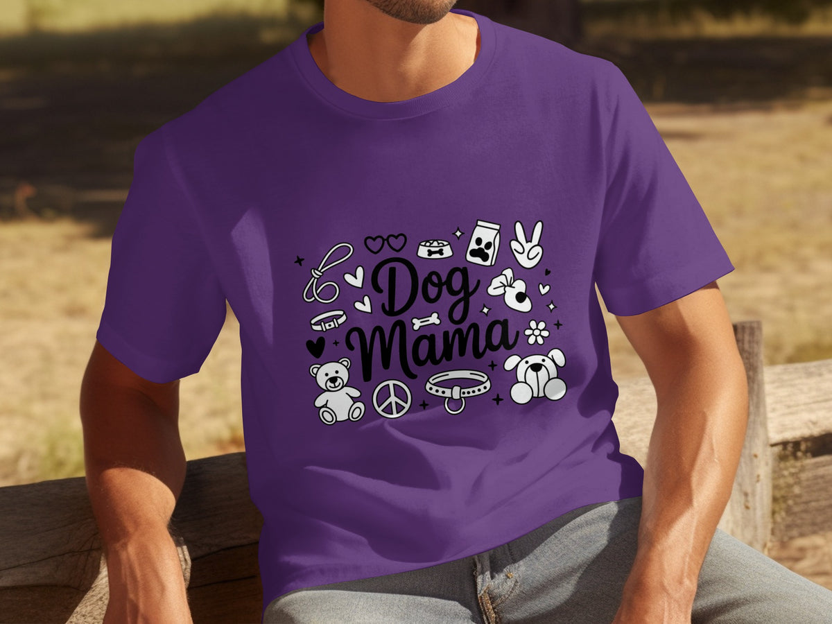 Dog Mama Graphic Design Purple T-Shirt