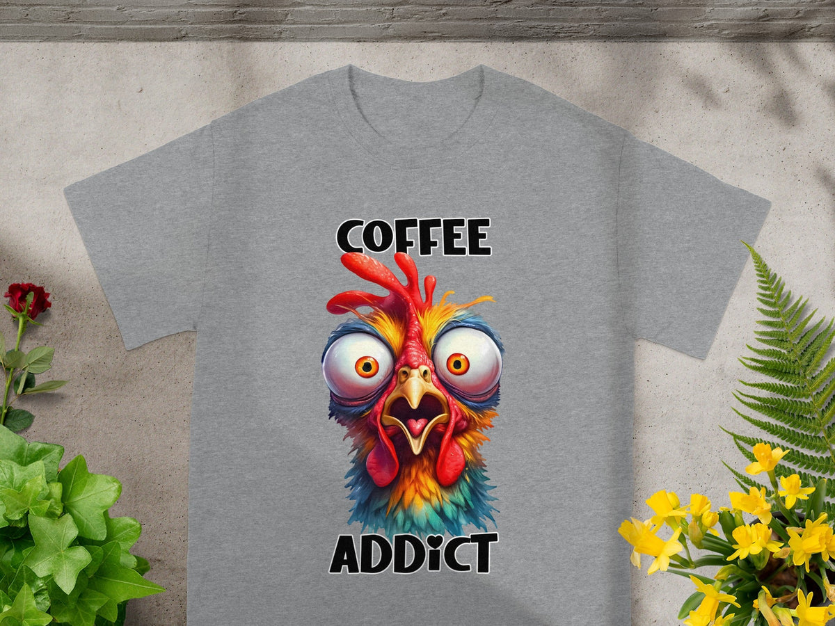 Funny Coffee Addict Chicken Graphic T-shirt