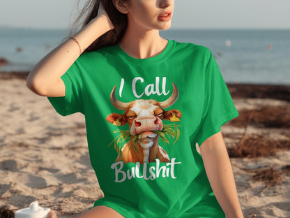 I Call Bullshit Funny Cow Graphic T-Shirt