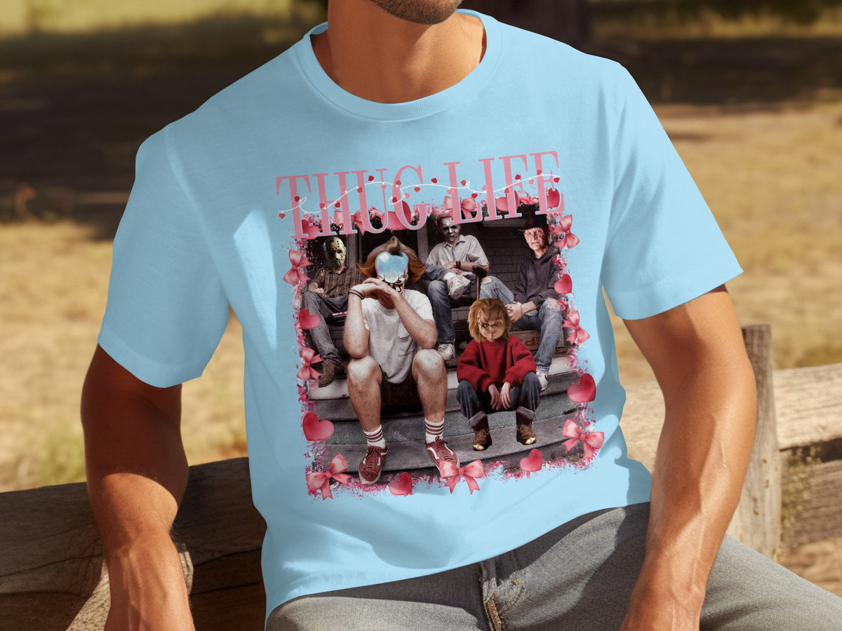 Thug Life Horror Characters Graphic T-Shirt