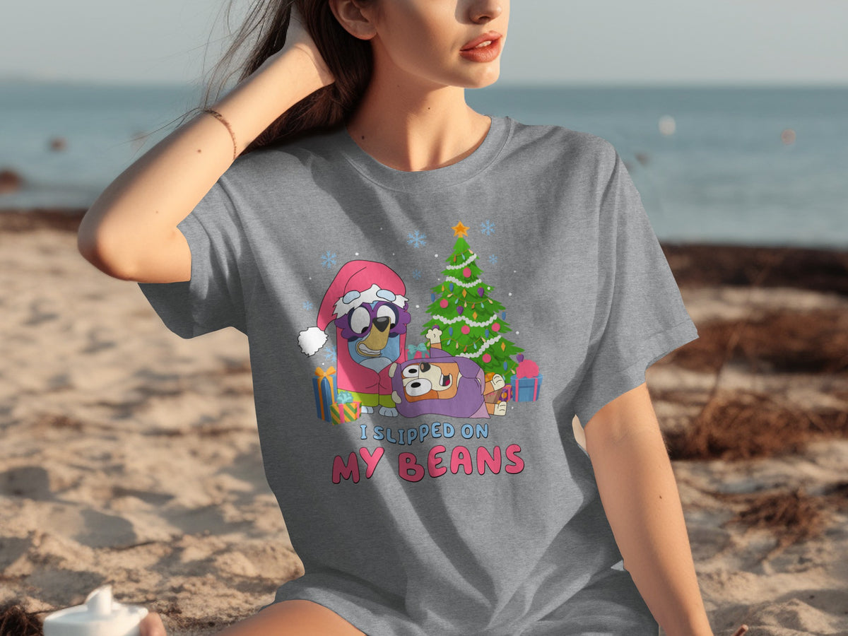 I Slipped on My Beans Christmas Tree T-shirt